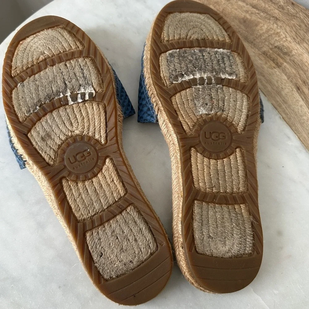 UGG Cherry Exotic Slip on espadrille sandals Slides size 8 Blue - Picture 6 of 8